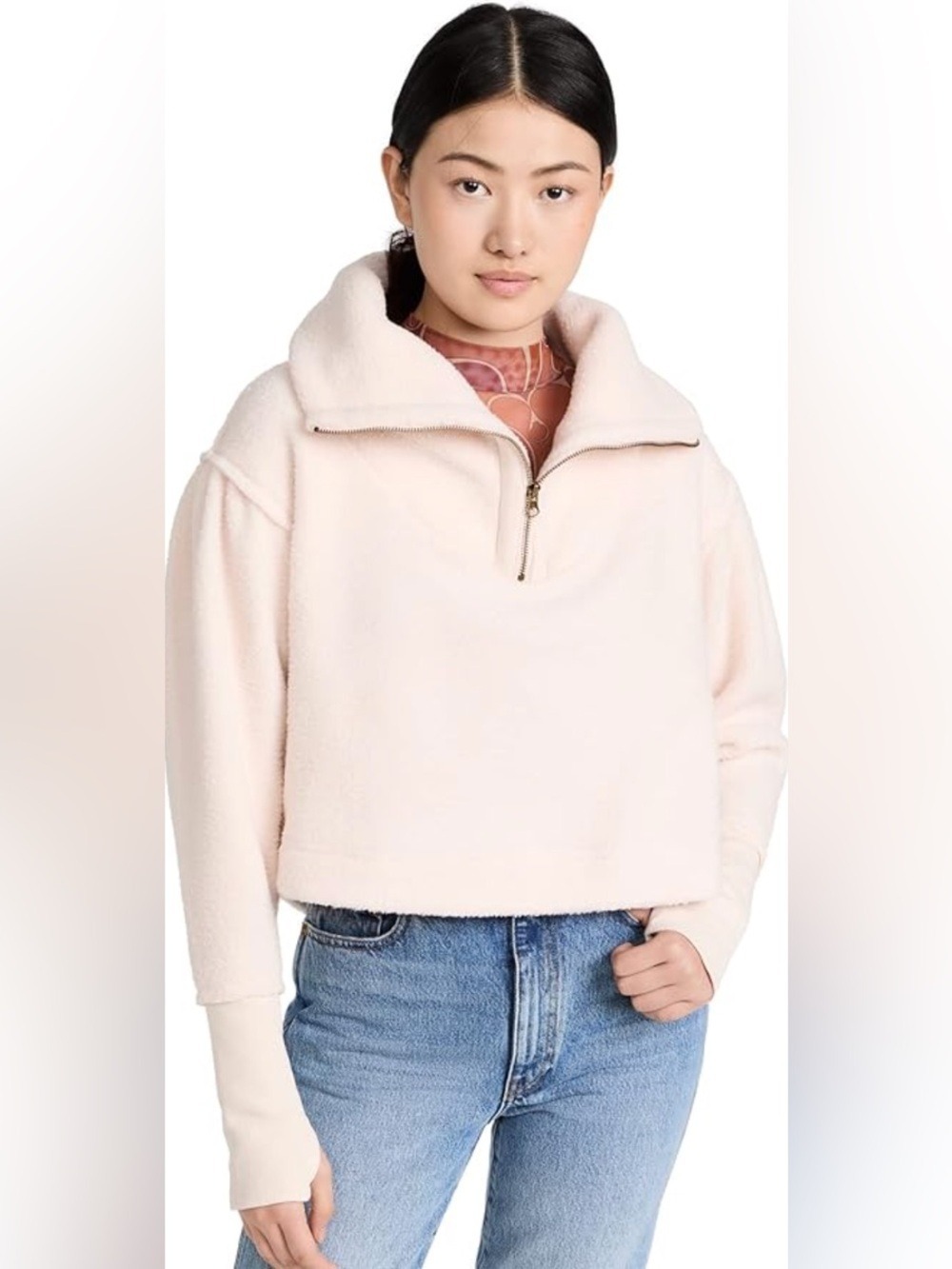 Free People Poppy Pullover in Champagne Dream Size XS Sherpa Fleece